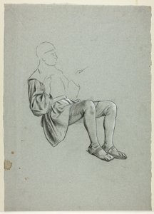 Boceto inacabado de hombre sentado de Henry Stacy Marks