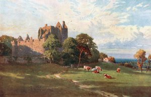 Castillo de Craigmillar, cerca de Edimburgo (litografía en color)