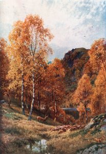 Otoño dorado, Trossachs, Perthshire (litografía en color)