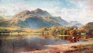 Loch Achray, Trossachs, Perthshire (litografía en color)