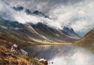 Loch Triochatan, entrada de Glencoe, Argyllshire (litografía en color)