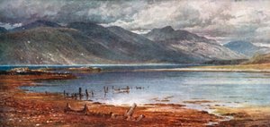 Las colinas de Morven desde Appin, Argyllshire (litografía en color)