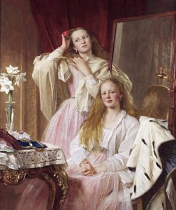 Emma y Federica Bankes de Soughton Hall, por Henry Tanworth Wells