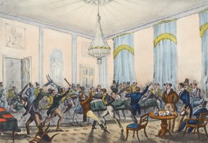 A H--ll de una fila en un infierno, Mytton muestra lucha (litografía) de Henry Thomas (after) Alken