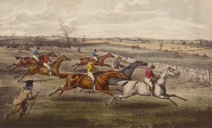 A Steeple-Chase (litografia en color) de Henry Thomas (after) Alken
