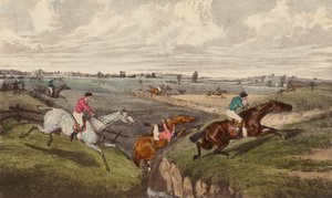 A Steeple-Chase (litografia en color) de Henry Thomas (after) Alken