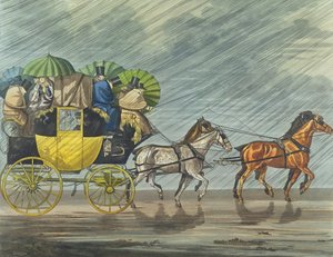 Un coche de baño, grabado al aguatinta por George Hunt (fl.1820-40) publicado en 1820 de Henry Thomas Alken