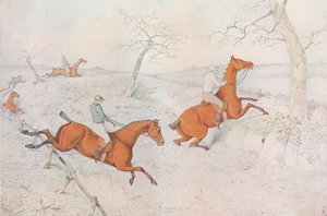 Una carrera de obstáculos: Cruzando un profundo barranco peligroso de pasar, 1827 de Henry Thomas Alken