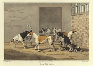 Perros de caza (cromolitografía)