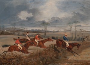 Escenas de una carrera de obstáculos: Tomando un seto de Henry Thomas Alken