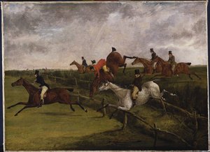 El gran steeplechase de Leicestershire, 12 de marzo de 1829: Síntomas de angustia de Henry Thomas Alken