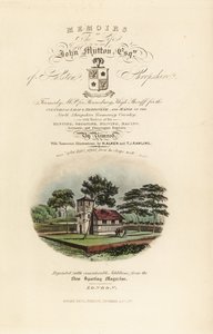 Portada con título caligráfico y viñeta de Tudor inglés de Henry Thomas Alken