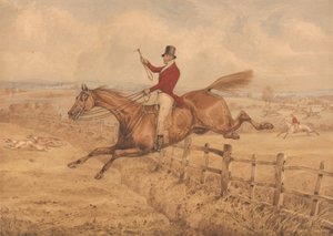 Superar un tramo de raíles y llegar bien al siguiente campo de Henry Thomas Alken