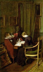 En su escritorio de Henry Thomas Schafer