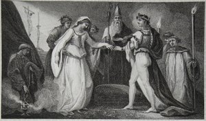 Matrimonio de Enrique I, grabado por Delatre, ilustración de 