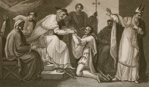 Sumisión de John, grabado por Delatre, ilustración de 