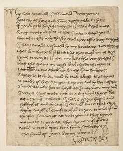 Facsímil de una carta de Enrique VIII al Cardenal Wolsey fechada en julio de 1518, pub. 1902 de Henry VIII