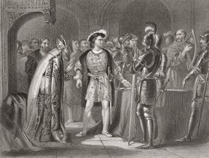 Lord Thomas Fitzgerald renunciando a su lealtad a Enrique VIII en 1534, de 