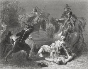 El asesinato de Lord Kilwarden por los rebeldes de Robert Emmet en Dublín, Irlanda, 1803, de 