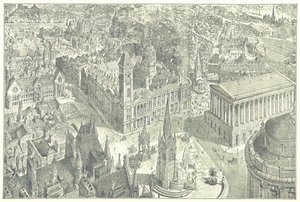Vista aérea de Birmingham en 1886. de Henry William Brewer