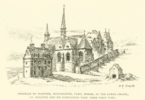 Capilla del Martirio, Montmartre, París, donde, en la Capilla Inferior, San Ignacio y sus compañeros tomaron sus primeros votos (grabado)
