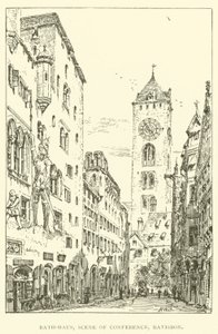 Rath-Haus, escena de la conferencia, Ratisbona de Henry William Brewer