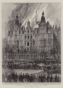 El incendio en Hyde Park Court, Albert Gate de Henry William Brewer