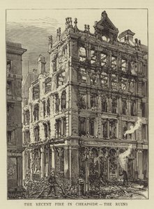 El reciente incendio en Cheapside, las ruinas de Henry William Brewer