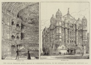 La Royal English Opera House en Cambridge Circus, que se abrirá el sábado 31 de enero de Henry William Brewer