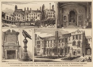 Londres desapareciendo, el antiguo convento y la Casa de la Cúpula, Hammersmith de Henry William Brewer