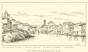 Vista desde Ponte Quattro Capi, Roma de Henry William Brewer