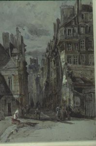 Escena callejera, Viejo París de Henry William Burgess