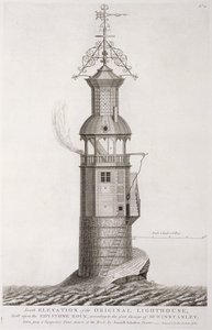 Faro de Edystone grabado por Henry Roberts, 1761 de Henry Winstanley