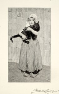 Chica con gato de Henry Wolf