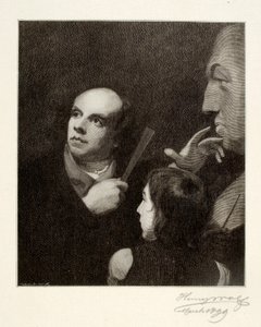 John Flaxman modelando el busto de William Hayley