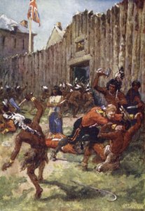 Indios rojos atacando a los ingleses