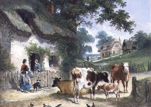 La vieja granja, c.1841 de Henry and Charles (attr.to) Shayer