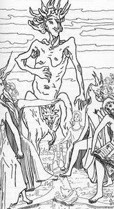 Seguidores de Satanás pisoteando a Cristo Dibujo de Henry de Malvost extraído de "Satanismo y magia" de Jules Bois 1895 Colección particular de Henry de Malvost