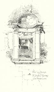 Puerta y escalera a las cámaras del Dr. Johnson, Inner Temple Lane, Londres de Herbert (after) Railton