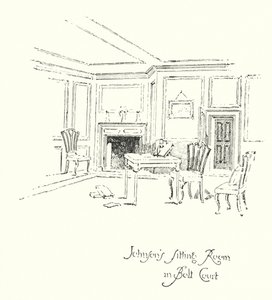 Sala de estar del Dr. Johnson en Bolt Court, Londres de Herbert (after) Railton