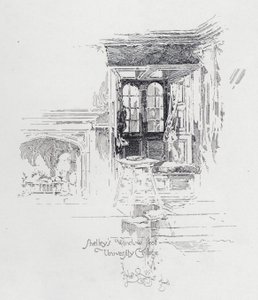 Asiento de ventana del poeta inglés Percy Bysshe Shelley en University College, Oxford