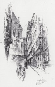 Middle Temple Lane (grabado) de Herbert (after) Railton