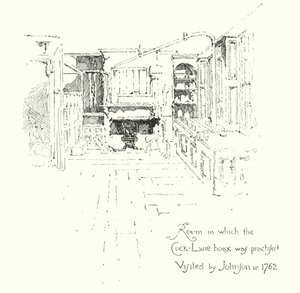 Habitación en la que se practicó la farsa del fantasma de Cock-Lane, visitada por el Dr. John en 1762