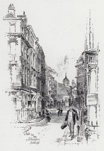 Staple Inn desde Southampton Buildings (grabado) de Herbert (after) Railton