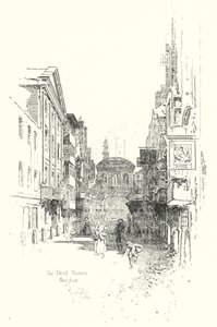 La Taberna del Diablo, Fleet Street, en la época del Dr. Johnson de Herbert (after) Railton
