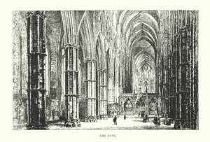 Interior de la nave (litografía) de Herbert (after) Railton