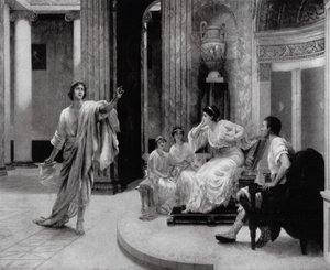 El poeta romano Virgilio declamando a la emperatriz Octavia su elegía por la muerte de su hijo, Marcelo de Herbert (after) Sidney