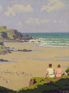 Summerleaze Beach (óleo sobre lienzo) de Herbert Alker Tripp