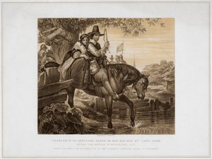 Carlos II Disfrazado Ayudado en su Huida por Jane Lane...1651, siglo XIX