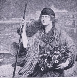 Nydia, la niña ciega de Pompeya, ilustración de La Biblioteca Mundial de los Mejores Libros, c.1940